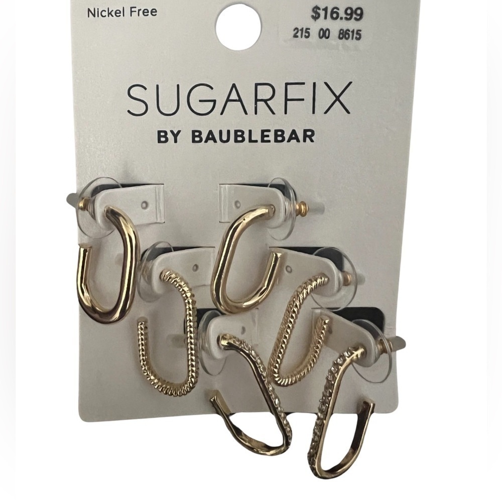 Baublebar 3 pairs Nickelfree Hoop Earrings